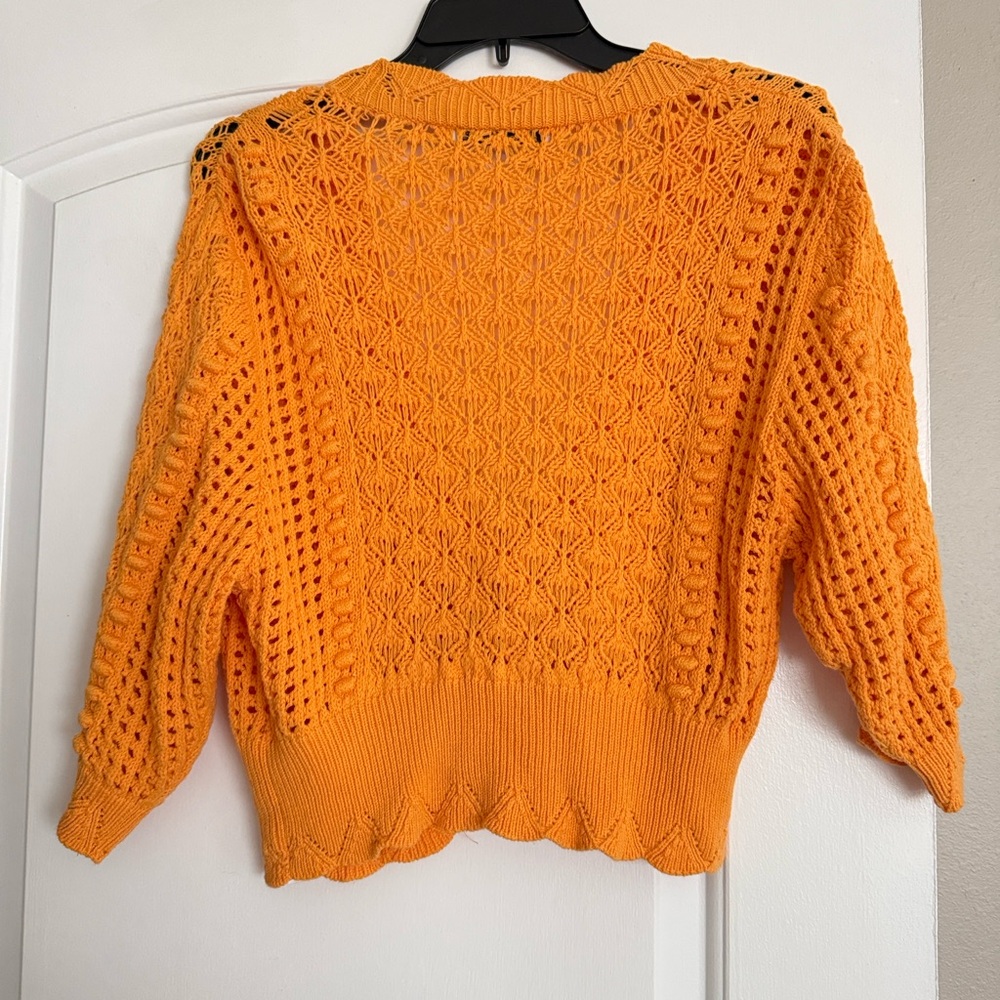 Zara Women's Knit Orange Cardigan - Picture 3 of 3
